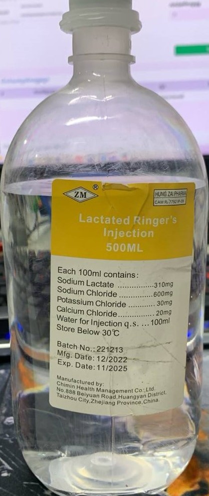 Lactated Injection ចិន 500mL​ សេរ៉ូម